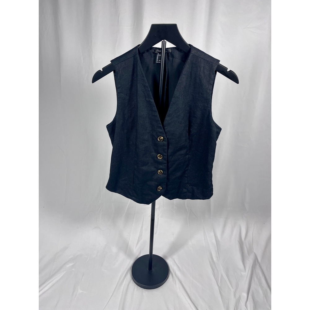 Forever 21 Black Button‎ Front Vest Women's Size Small